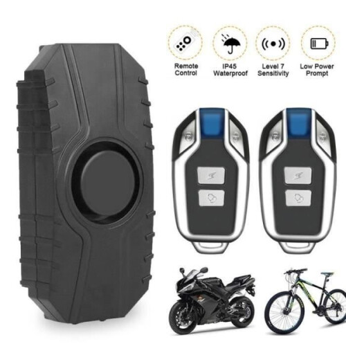 Allarme antifurto wireless per biciclette e scooter - Marca QINGQUE - Nero
