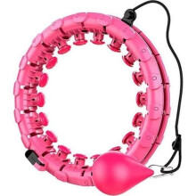 Hula Hoops Fitness, cerchio fitness regolabile e rimovibile, adatto per attività di ginnastica fitness, 24 pulsanti fitness, ROSA