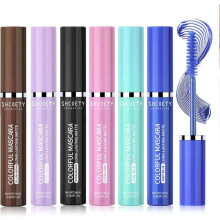 Mascara per ciglia in 6 colori, rosa, marrone, blu, verde, viola, marrone, set per il trucco, mascara impermeabile e a lunga durata