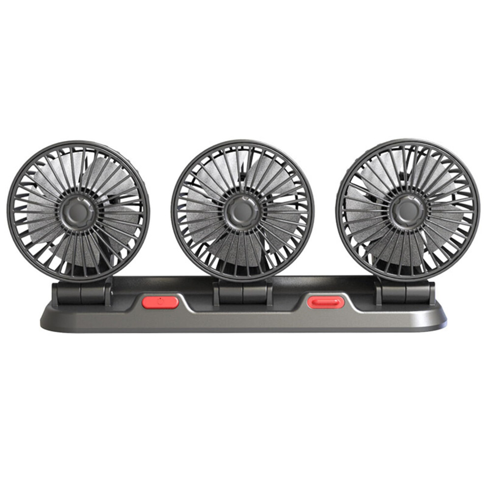 Three Head Car Fan, Usb Desk Vehicle Cooling Fan With Variable Speed 360Rotation 820064717405