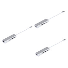 3pcs Ethernet LAN Network Converter Data Hub with Ethernet Adapter USB 3.0 Hub White