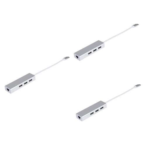 3pcs Ethernet LAN Network Converter Data Hub with Ethernet Adapter USB 3.0 Hub White