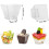 50 bicchieri da dessert in plastica riutilizzabili, bicchieri da dessert sostenibili con cucchiai 3