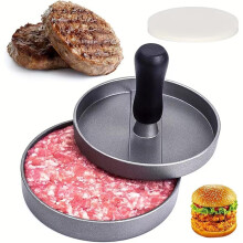 Burger Press 100 Patty Papers Set Grill Press NonStick Hamburger Mold with Free Wax Patty Paper Sheets