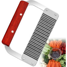 Tagliapatate ondulato in acciaio inox per patatine fritte, tagliapatate per patatine fritte, lama ondulata per verdure, insalata, frutta ondulata