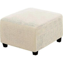 Square low stool cover (natural color), for indoor and outdoor furniture protection