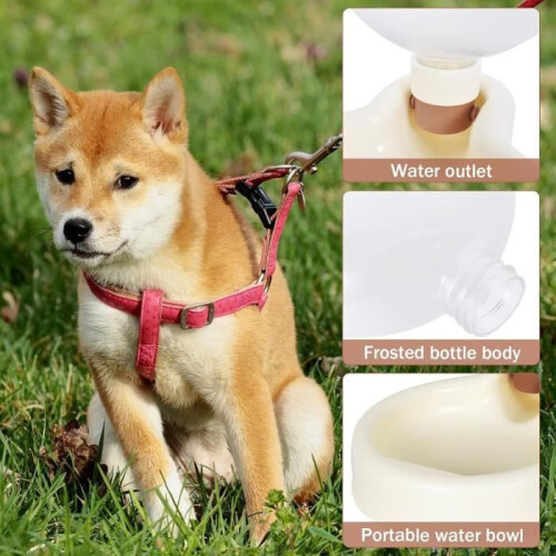Borraccia pieghevole per cani per passeggiate, fontanella portatile antibatterica, 500 ml, per cani e gatti 2