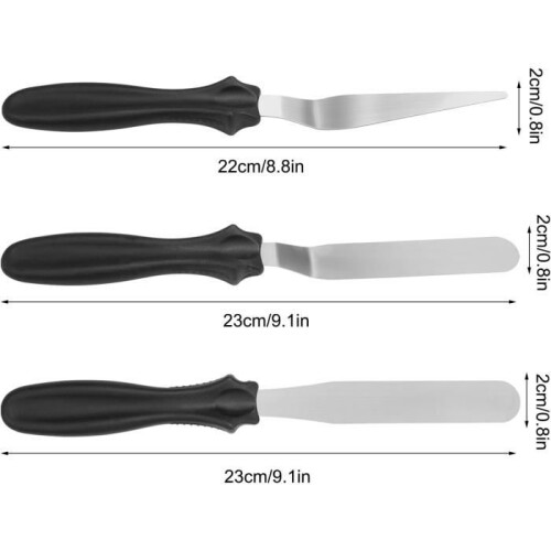 Set di 6 spatole angolate in acciaio inox per lisciare le torte 1