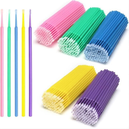 500 applicatori micro brush, micro brush per ciglia, micro brush, applicatori micro brush monouso, micro brush per extension ciglia