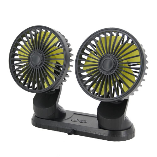 MultiAngle Rotatable Dashboard Three Gears Summer Cooling Fan Accessories USB Powered Car Dual Head Fan