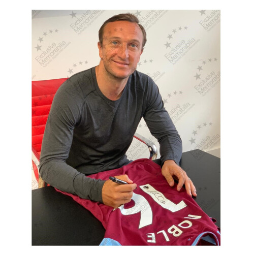 Mark Noble Signed West Ham 2020-21 Football Shirt. Icon Frame 1