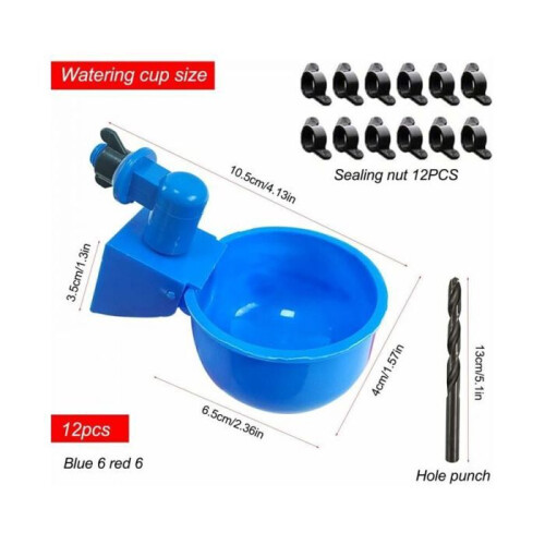 Set di 12 abbeveratoi automatici per polli e pollame VHV 2