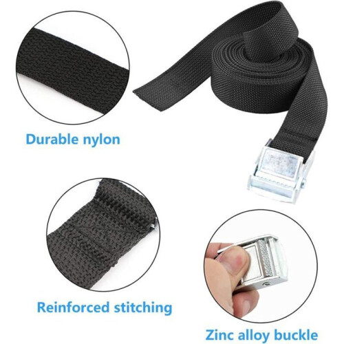 Set di 4 cinghie a cricchetto 25 cm x 1 m per moto e auto VHV 2