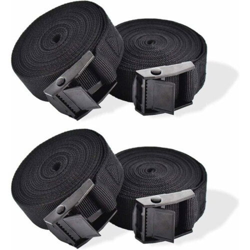Set di 4 cinghie a cricchetto 25 cm x 1 m per moto e auto VHV