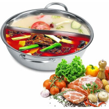 Pentola cinese, due gusti, acciaio inossidabile, compatibile con induzione e gas, 31 cm, VHV