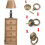 Set di 6 maniglie per mobili in ottone vintage per mobili da cucina, VHV 3