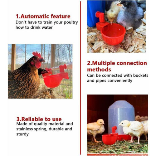 bicchieri automatici in plastica per abbeveratoi per pollame, pulcini e anatre VHV 2