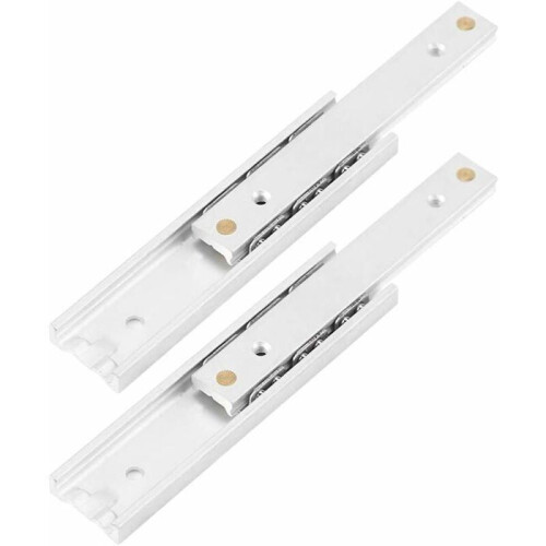 Set di 2 guide per cassetti in alluminio con cuscinetti a sfera, guide resistenti per cassetti VHV da 140 mm