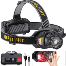 LED Headlamp Rechargeable,3000 High Lumens Head Lamp with 12 Modes & 90H Long Battery Life(Black)