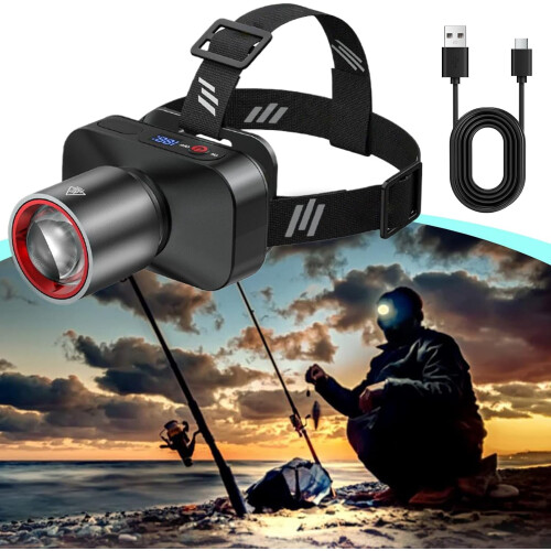 Led Headlamp,Bright Headlamp | Adjustable Brightness Ultra Bright Lightweight Waterproof (Black) 1