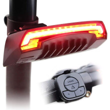 Smart Bike Tail Light with Turn Signals and Automatic Brake Light Wireless Remote Control Light(Black)