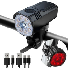 Bike Lights Supper Bright, 1000 Lumens Bike Lights for Night Riding, 8+7 Modes Bicycle Light(Black)