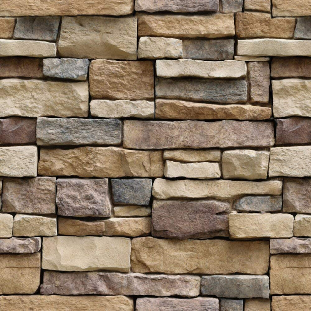 17.71' X 393' Stone Peel And Stick Wallpaper Self Adhesive Easily Removable Brick Peel 820064718839