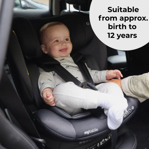 My Babiie MBCS400 Spin R129 Car Seat with Support Leg - Black 2
