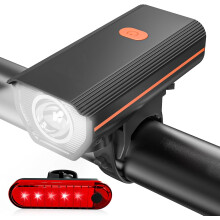 Rechargeable Bike Lights,Ultra Bright Bicycle Lights for Night Riding,Road Mountain Bike Accessories(Orange)