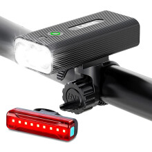Super Bright Bike Lights for Night Riding,Bike Lights Front and Back,3 LED USB Rechargeable Light(Black)