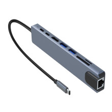 USB C Hubs 8/5 in 1 Type C Hubs for Smartphones Tablets Steam Gaming Consoles with USB 4K HDMI2.0 and Ethernet Port