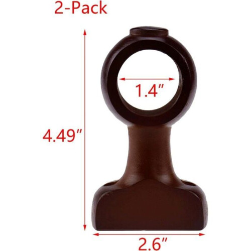 Set di 2 supporti per aste per tende in legno per aste per tende da 38 cm, marrone VHV 1