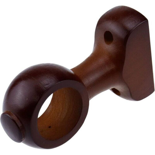 Set di 2 supporti per aste per tende in legno per aste per tende da 38 cm, marrone VHV 2