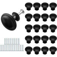 20 pezzi 26 mm nero opaco maniglie per cassetti rotonde maniglie per mobili da cucina con foro singolo VHV