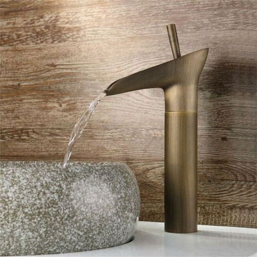 Miscelatore lavabo classico in ottone anticato con una leva, rubinetto acqua fredda VHV 2