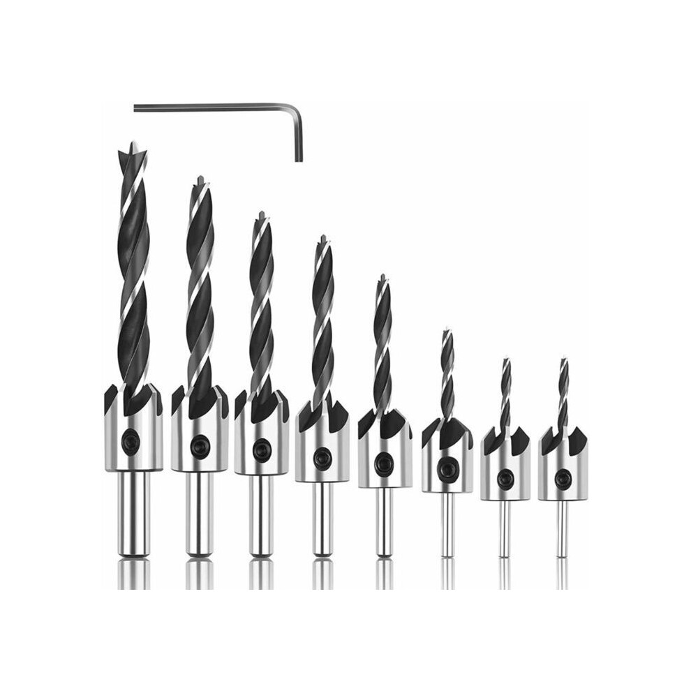 Punta Per Legno Con Testa Svasata In Acciaio Scalpello Smussato A 7 Pezzi Per Legno Vhv