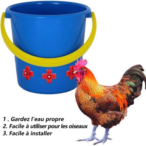 Set di 12 distributori automatici di acqua potabile per pollame, montaggio laterale, VHV 1