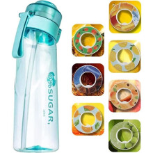 Bottiglia d'acqua aromatizzata alla frutta, capsule aromatizzate, tazza da 650 ml con 7 capsule aromatizzate, 0 zuccheri e 0 calorie, verde