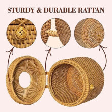 Scatola quadrata in rattan per fazzoletti, porta fazzoletti decorativo, distributore di fazzoletti