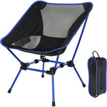 Sedia da campeggio pieghevole per esterni, leggera, portatile e pieghevole con borsa per il trasporto per picnic, pesca e campeggio (blu scuro)