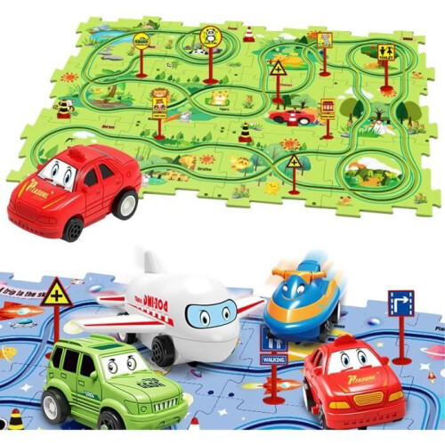 Gioco di puzzle Race Track – Verde – Per bambini dai 3 anni in su