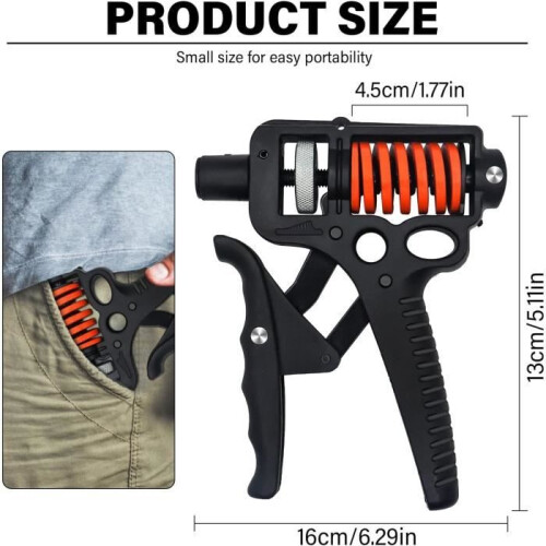Allenatore per avambracci - Gripster - Resistenza regolabile - Nero - Unisex - Acciaio e plastica 2