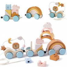 Giocattoli educativi in legno impilabili - Giocattoli Montessori per bambini dai 2 ai 3 anni, regalo perfetto per Natale e