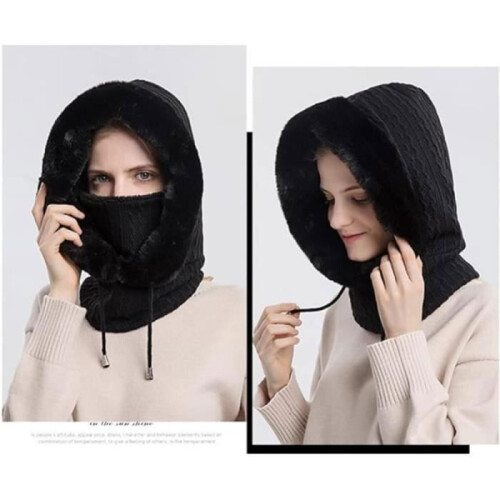 Passamontagna invernale caldo per donna – Passamontagna per donna – Nero 1