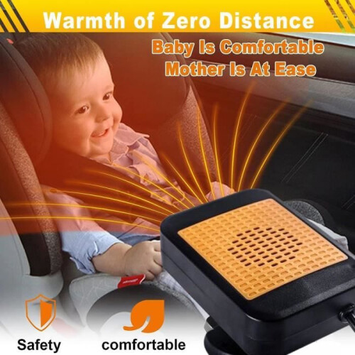 Riscaldatore per auto 12V 200W - Ventilatore portatile 2 in 1 per raffreddamento e riscaldamento rapidi con base girevole a 360 1