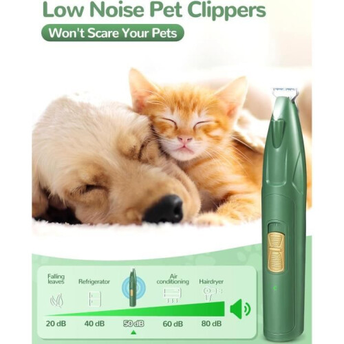 Tosatrice per cani con luce LED, silenziosa, per cani e gatti, zampe, occhi, orecchie, viso e corpo 2