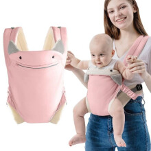 Marsupio porta-bebè ergonomico, morbido e confortevole per neonati, facile da regolare, 3-12 kg, rosa