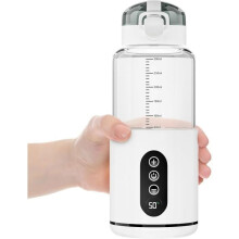 Scalda biberon portatile senza fili, temperatura regolabile, 300 ml, per viaggi, auto e aereo (bianco)
