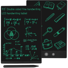 Tavoletta LCD da scrittura, doppio schermo da 11,5 pollici con penna magnetica, cancellabile e riutilizzabile, per bambini e adulti, nera