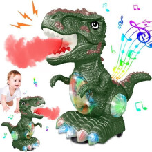 Giocattolo musicale per bambini a partire da 1 anno, dinosauro che gattona con musica e luci, adatto a bambini di 12, 18 e 24 mesi.